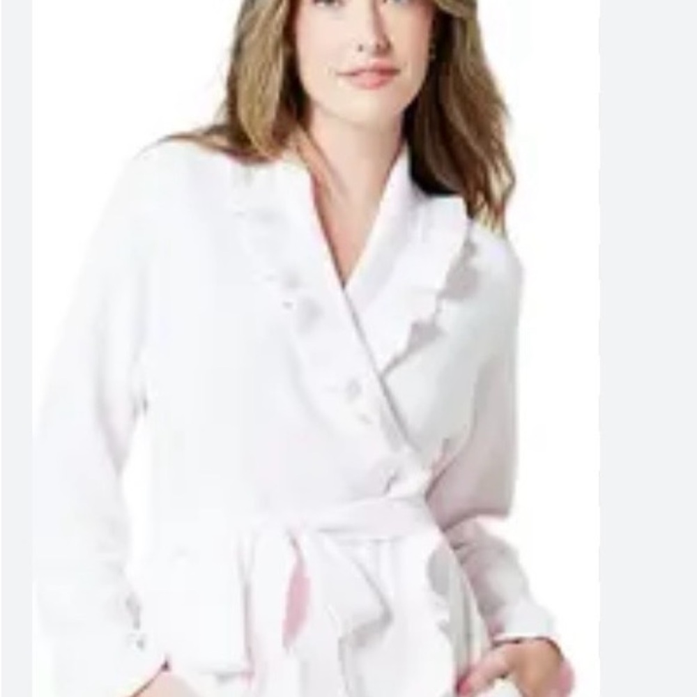 Betsey Johnson Cream Ruffle Robe - Picture 2 of 12